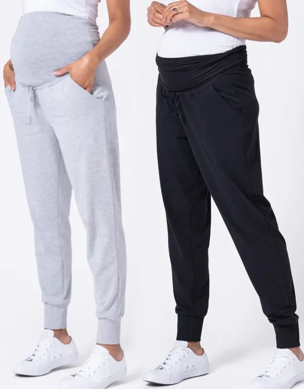 Fashion Zwangerschapsjoggers Grijs En Zwart 2-Pack Vrouw Zwangerschaps-Essentials