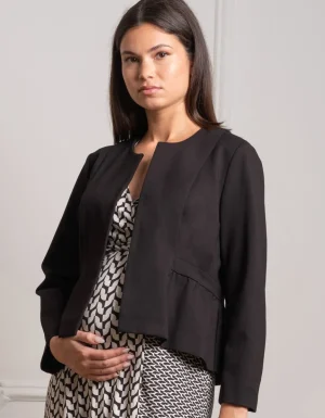 Discount Zwart Peplum Zwangerschapsjasje Vrouw Jassen En Jacks