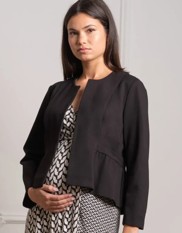 Discount Zwart Peplum Zwangerschapsjasje Vrouw Jassen En Jacks