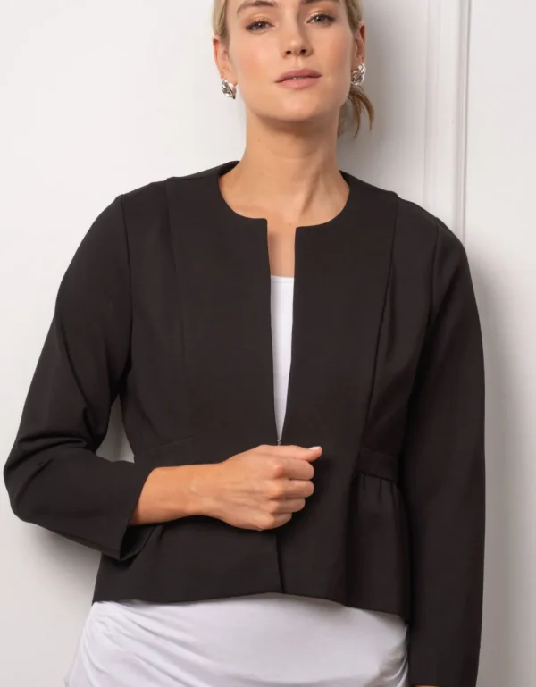 Discount Zwart Peplum Zwangerschapsjasje Vrouw Jassen En Jacks