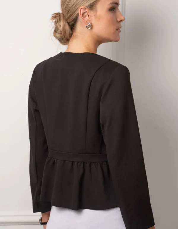 Discount Zwart Peplum Zwangerschapsjasje Vrouw Jassen En Jacks