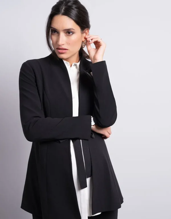 Fashion Zwarte Getailleerde Positieblazer Vrouw Occasion Dresses