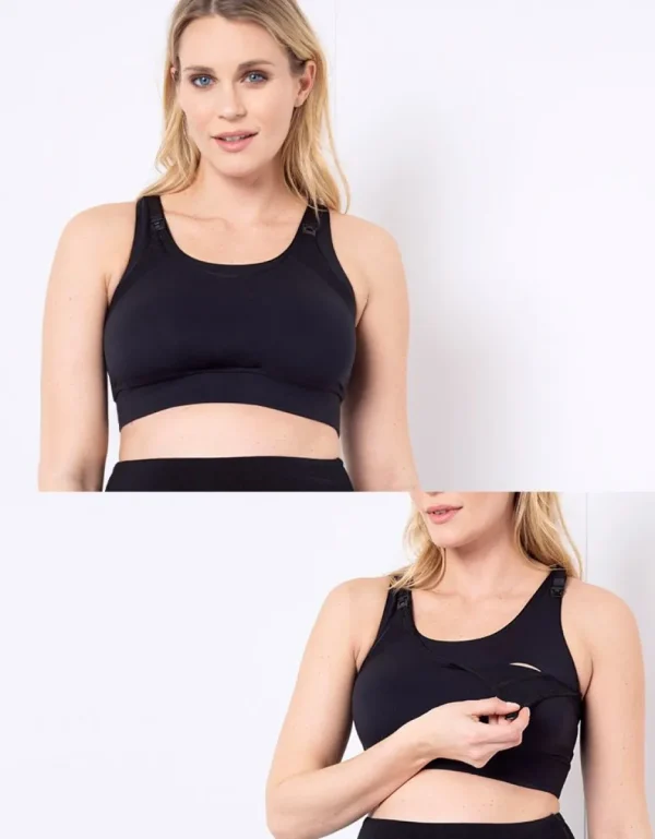 Store Zwarte Zwangerschaps- En Voedingssportbeha Vrouw Lingerie En Corrigerende Kleding