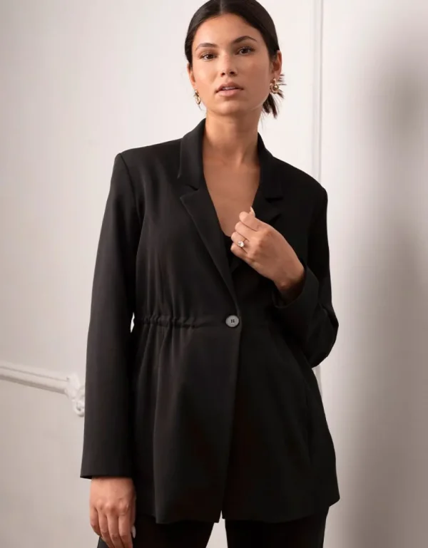 Hot Zwarte Zwangerschapsblazer Voor Werk Vrouw Jassen En Jacks